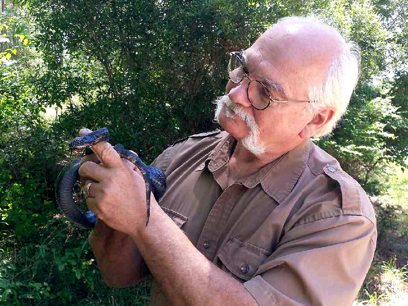 Terry Vandeventer showing snake